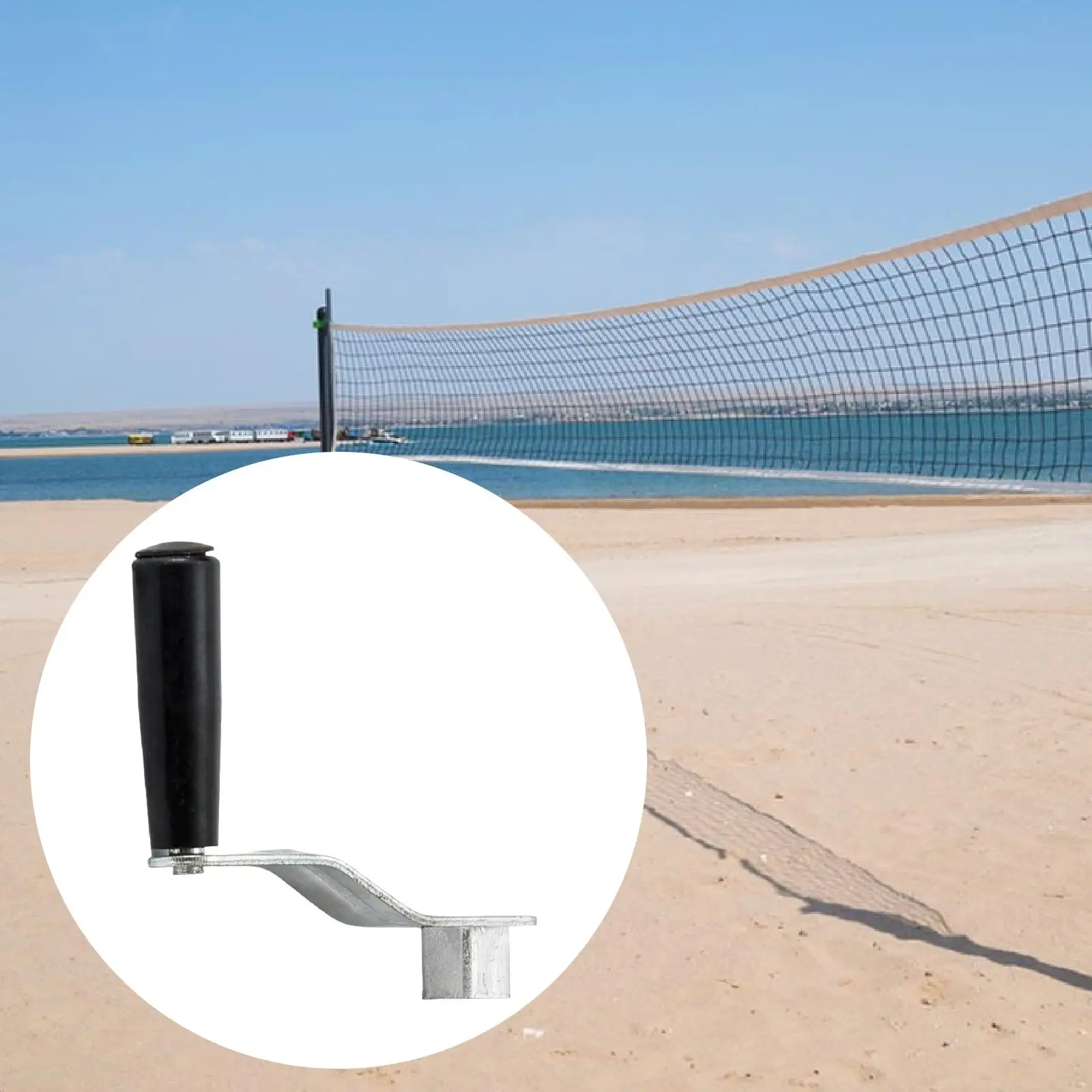 Mesh Net Tensioner Hand Crank Handle Volleyball Pole Accessory for School Park Badminton Portable Outdoor Use