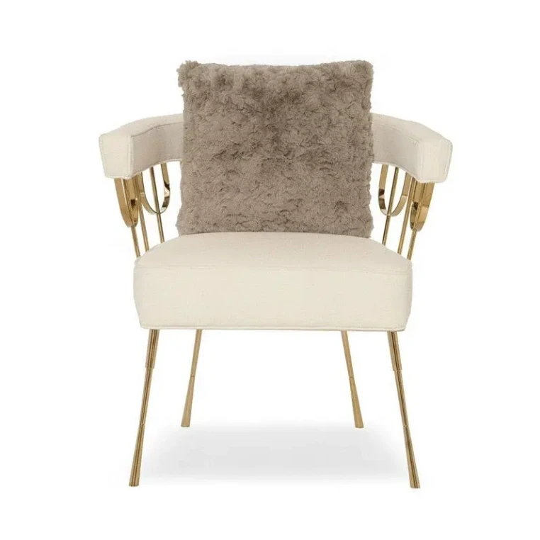 

for Modern Café White Cushion Sofa with Metal Legs Comfort Velvet Upholstery for Home & Hotel for Bedroom Use