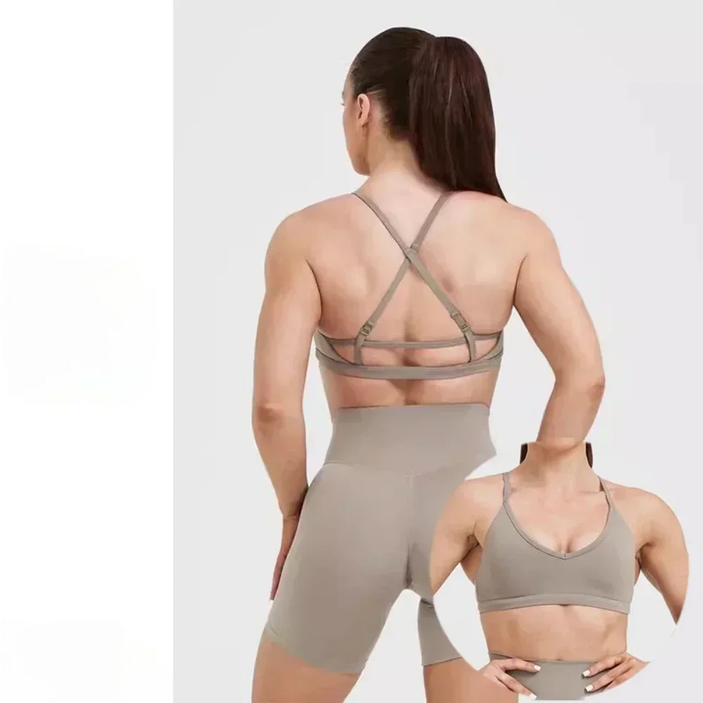 

Gym Yoga Sports Bra Women's Suspenders Adjustable Shoulder Straps High Intensity Training Yoga Vest Short Fitness Sportswear