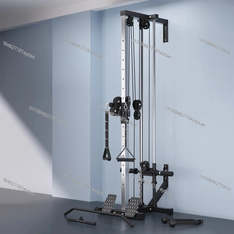 Home Gym Wall-Mounted Pulley Machine, Multi-Function Fly & Lat Pulldown System for Muscle Shaping