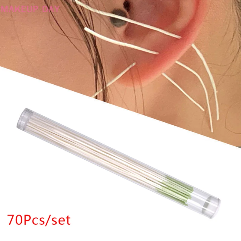 70Pcs Pierced Ear Cleaning Set Herb Solution Paper Floss Ear Hole Aftercare Tools Kit Disposable Earrings Hole Cleaner