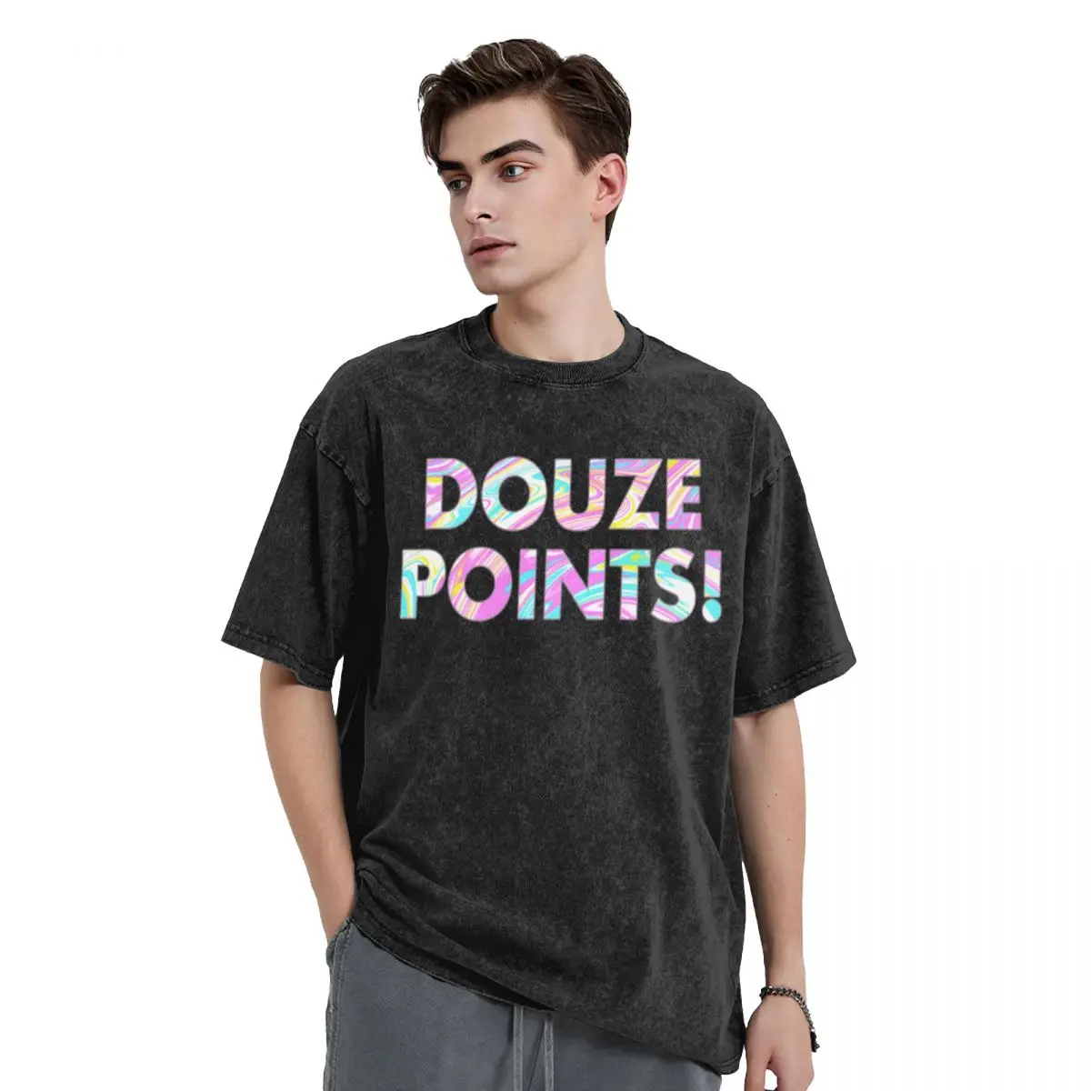 DOUZE POINTS In Paint Marble T-Shirt essential t shirt blanks vintage t shirts Aesthetic clothing men clothing