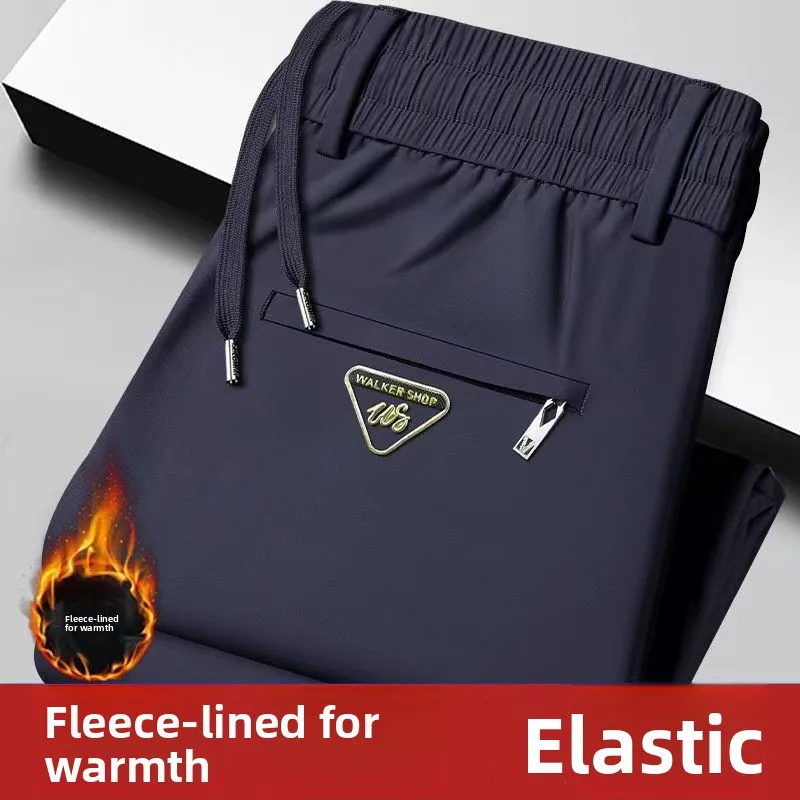 

Men's Fce Lined Thi Work Trousers Autumn Winter New Sle Wear Resistant Construction Workers Casual Straight Leg Pants