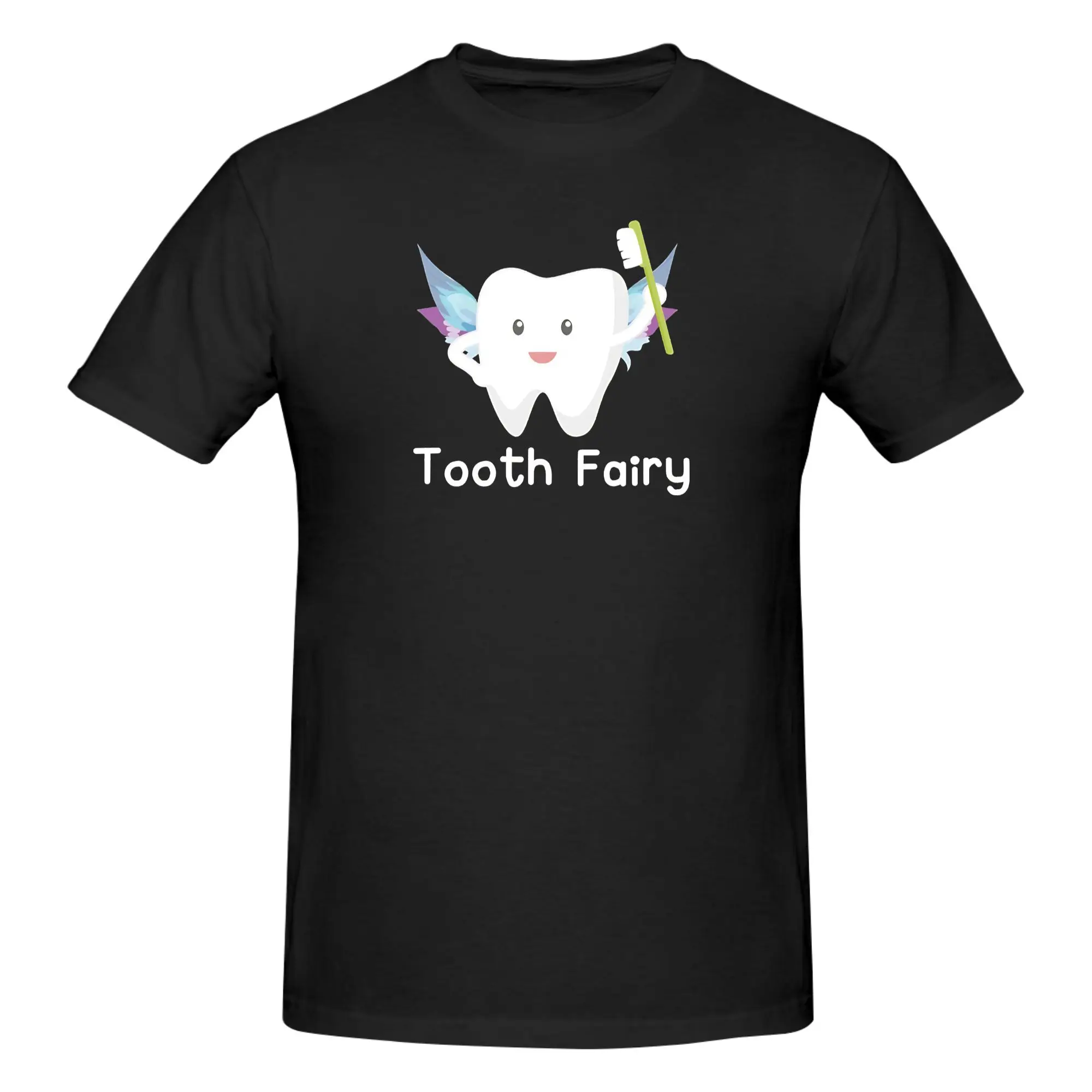 1 Piece Tooth Spirit Graphic Funny 100% Cotton T-Shirt Tooth Fairy Tops Tees For Men