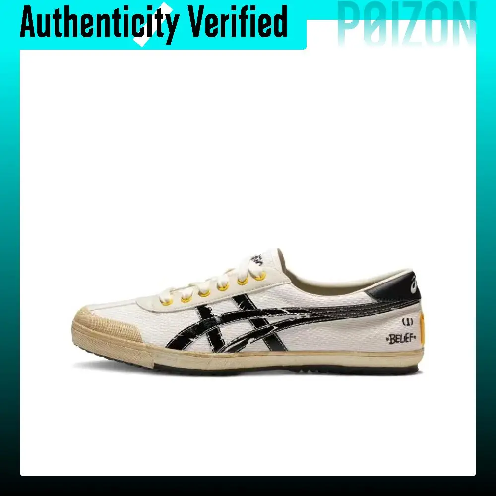 Zapatos casuales ASICS TSG-110, modelo unisex, de caña baja, en color blanco y negro, 1203A352-100.