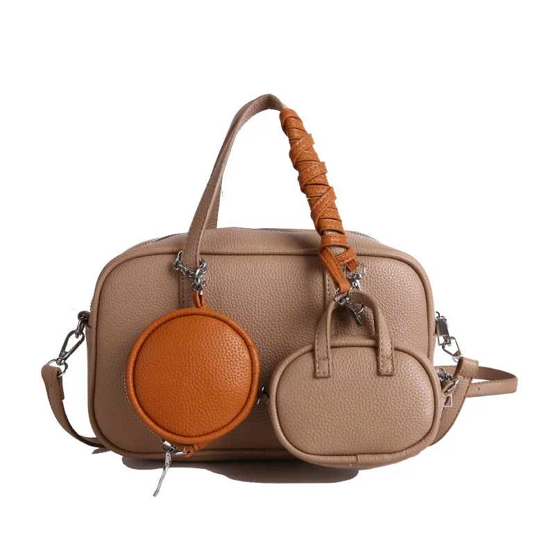 

Fashion Large Capacity Pu Square Handbags Purses Vintage Crossbody Bag Lady Shoulder Bag With Two Coin Purses