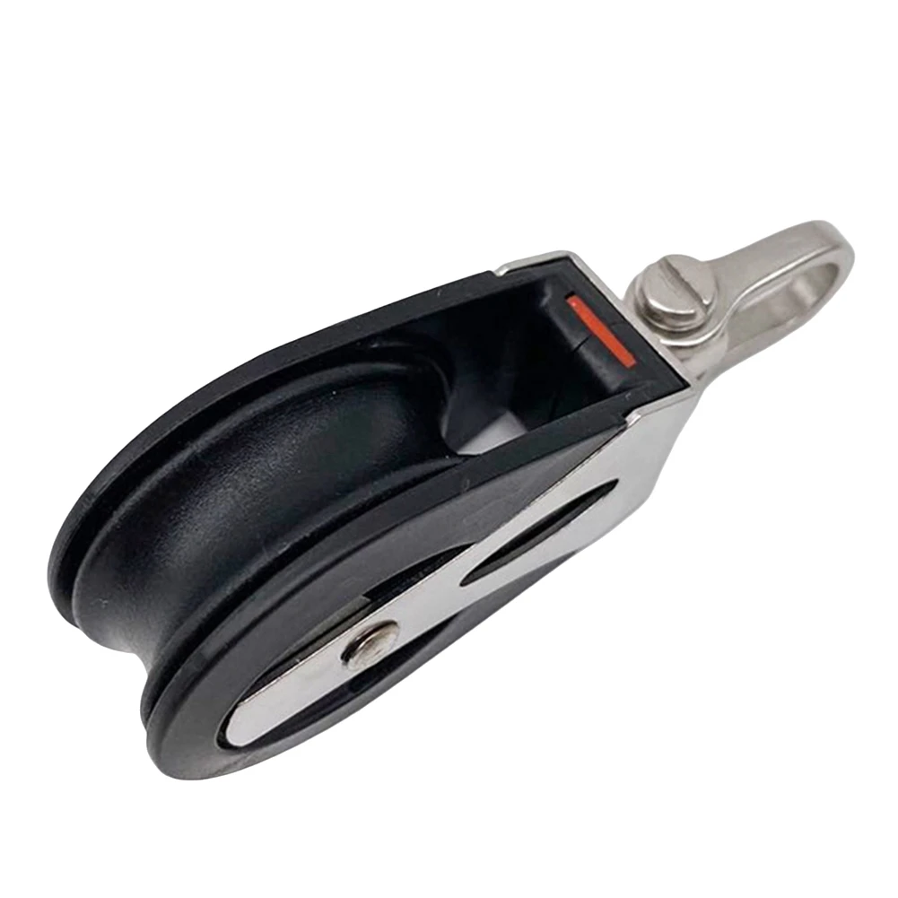 A98TStainless Steel Pulley Nylon Sailboat Plain Bearing Sheave Block Marine Rope Runner Boat Accessory