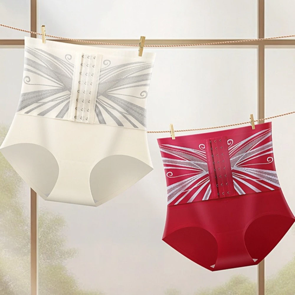 하이웨이스트 슬리밍 쉐이핑 팬티 쉐이프웨어 허리 트레이너 복부 보정 속옷 버클 팬티 엉덩이 리프팅 브리프 여성용