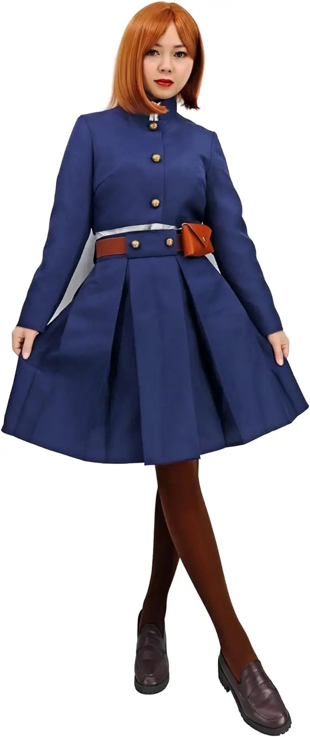 DAZCOS Nobara Cosplay Costume Women's US Size JJK Uniform Outfit with Belt Waist Bag