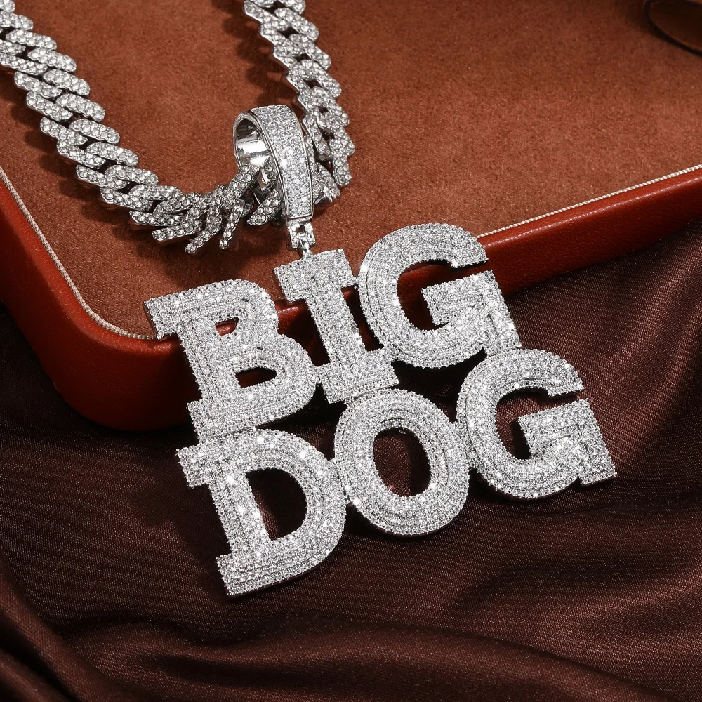 

Iced Out Custom Name Pendant Personalized Letter Necklace 5A+ Bling Cubic Zirconia Hiphop Jewelry Luxury Chain Gift For Men