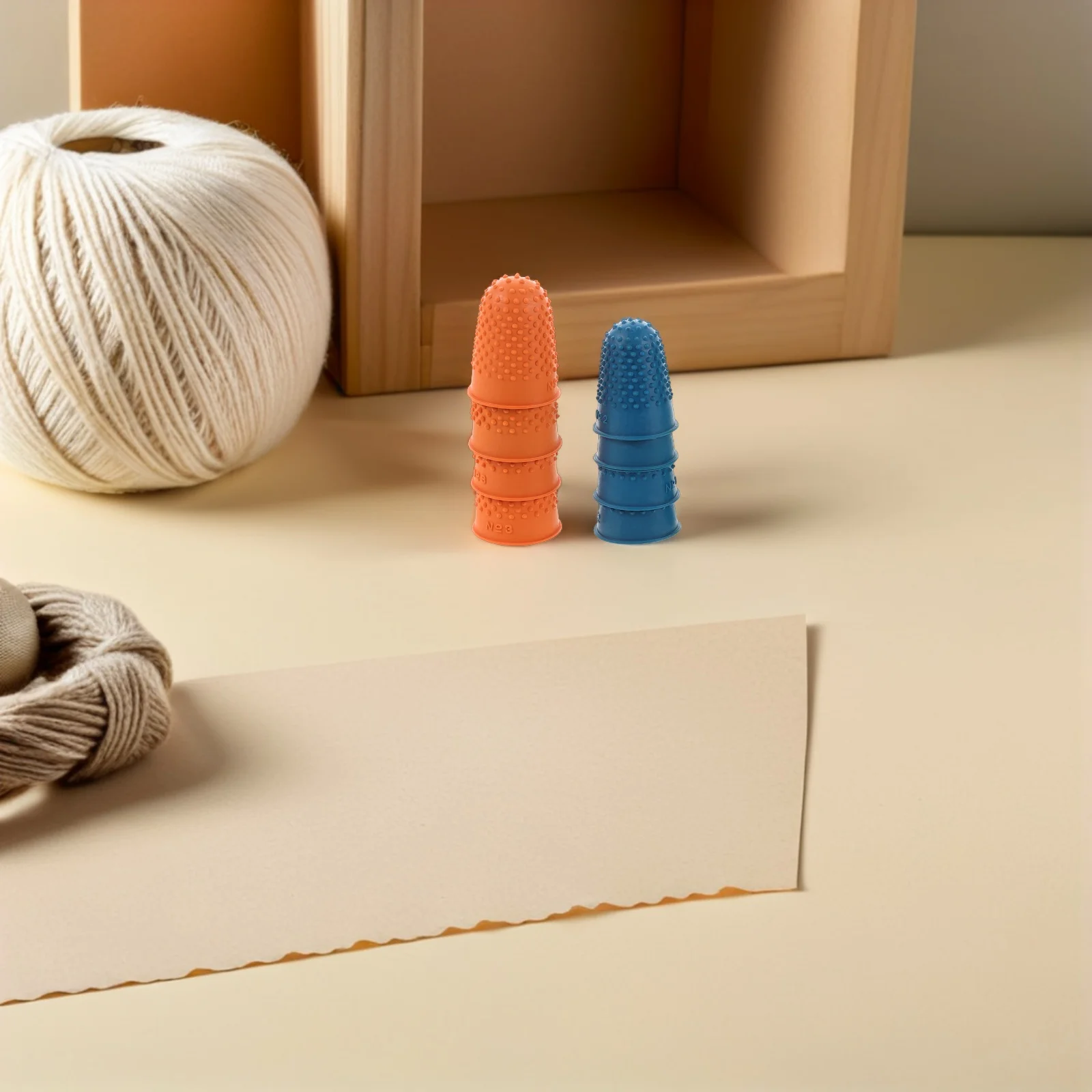 

32Pcs Silicone Finger Thimbles Reusable Finger Protector Covers Different Sizes for Sewing Embroidery Needle Felting Crafts