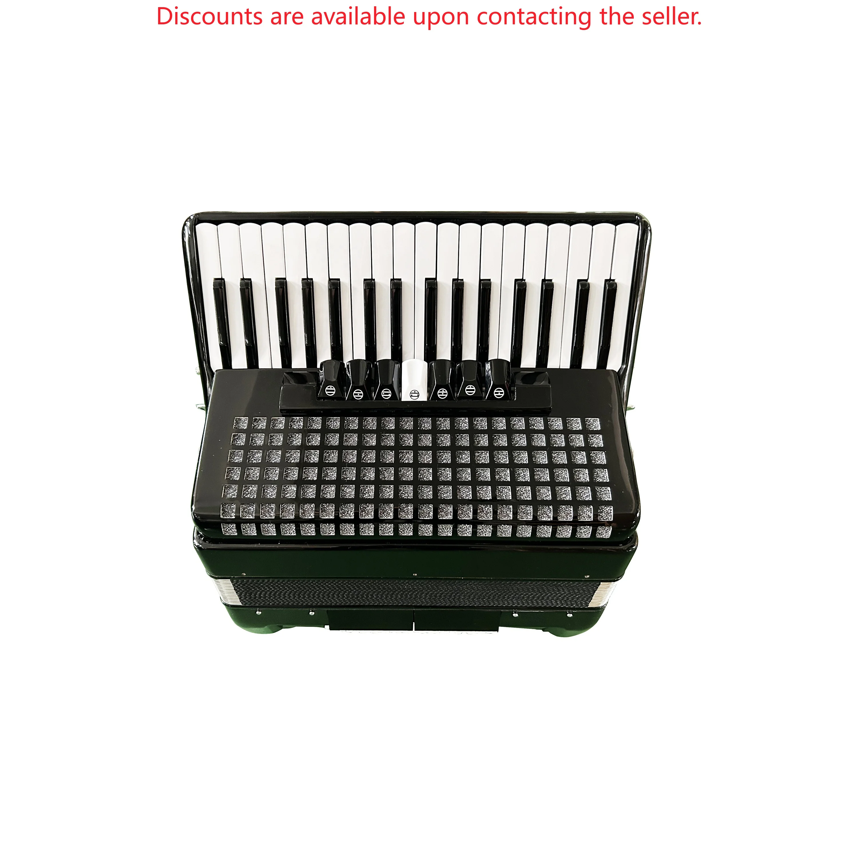 Professional 34-Key 72-Bass 7+2 Register Piano Keyboard Black Accordion Instrument JP3472A OEM Made Wood Chromatic