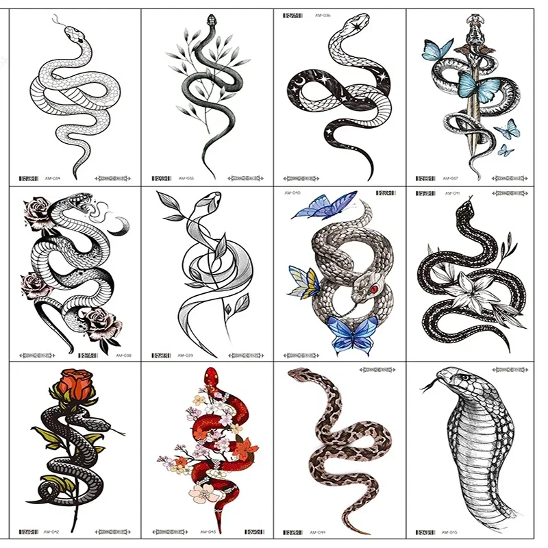 Women Snake Temporary Tattoos Stickers Waterproof Hotwife Eagle Henna Tattoo Fake Body Art Festival Accessories Fashion Hot Girl