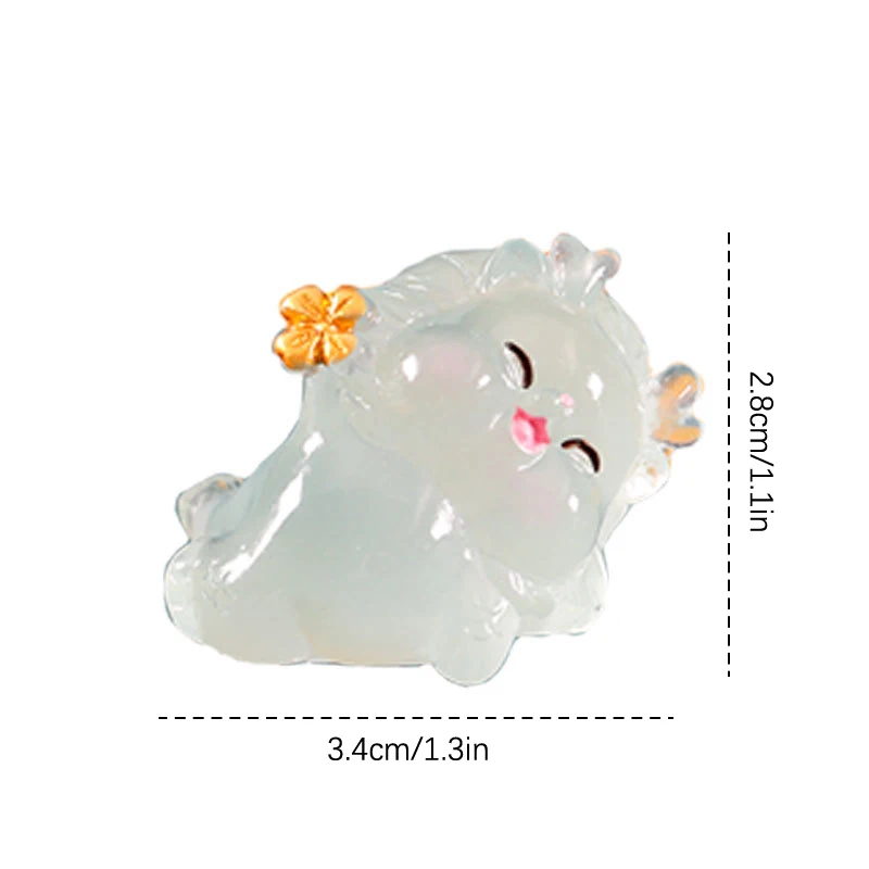 Cute Luminous Dragon Ornament Cartoon 2024 Year Of The Dragon Figurine Micro Landscape Decoration Dollhouse Toy