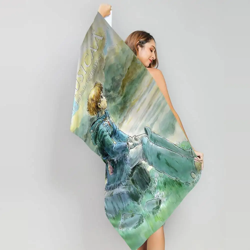 Anime N-Nausicaa Of The Valley Of The W-Wind Microfiber Printed Beach Towel Mountain Climbing Yoga Beach Absorbent Soft Towel