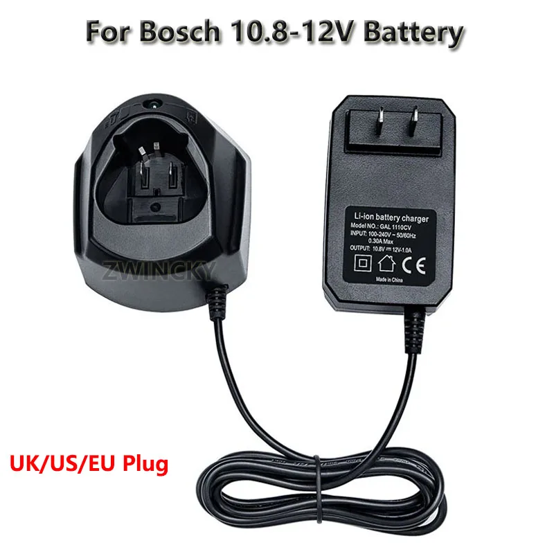 Charger Replacement for Bosch AL1115CV GAL1110CV GAL1210CV GSR10.8V-LI GSB10.8V GSR120-LI GSB1080-2-LI BAT411 AL1115CV Battery