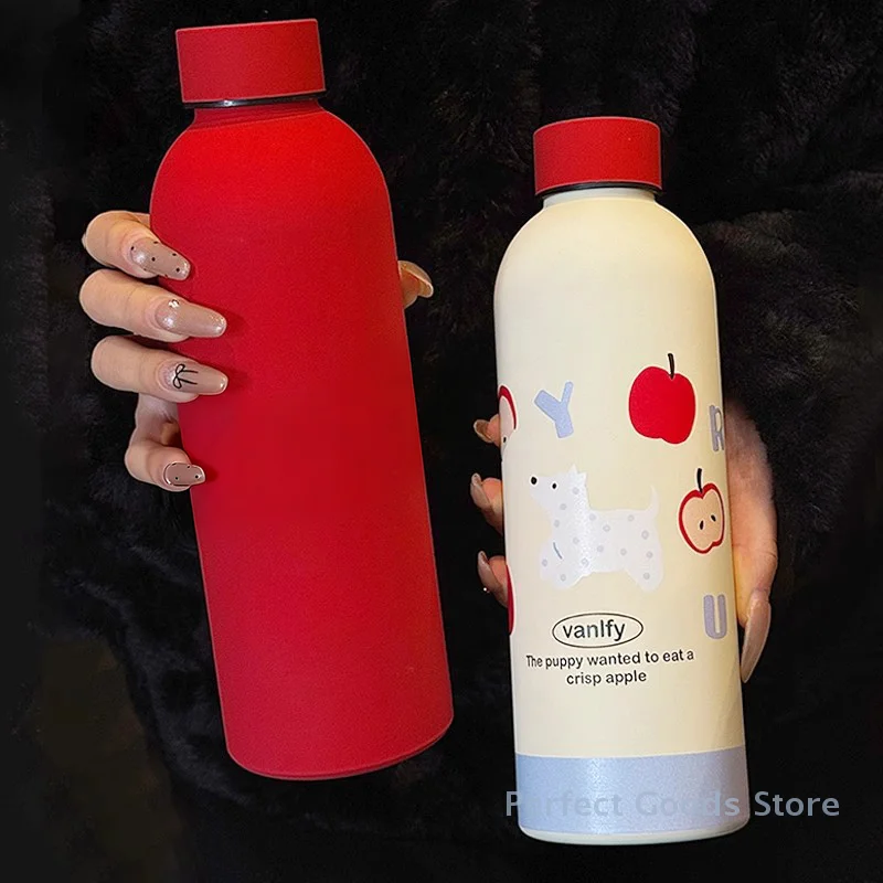 

500ML Stainless Steel Cartoon Thermos Cup Portable Small Mouth Water Cup Travel Outdoor Sports Water Bottle Vacuum Flask Kettle