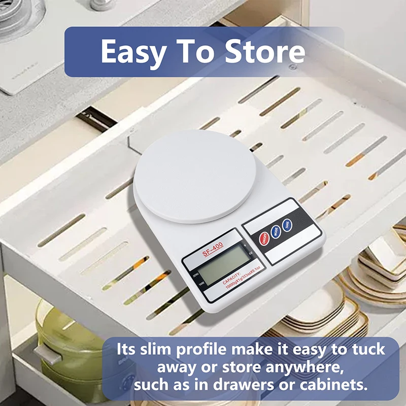 1PC 5kg/1g Digital Kitchen Scale, Electronic Food Scale with Tare Function, LCD Display g/oz Units for Home Office Food Weighing view 5