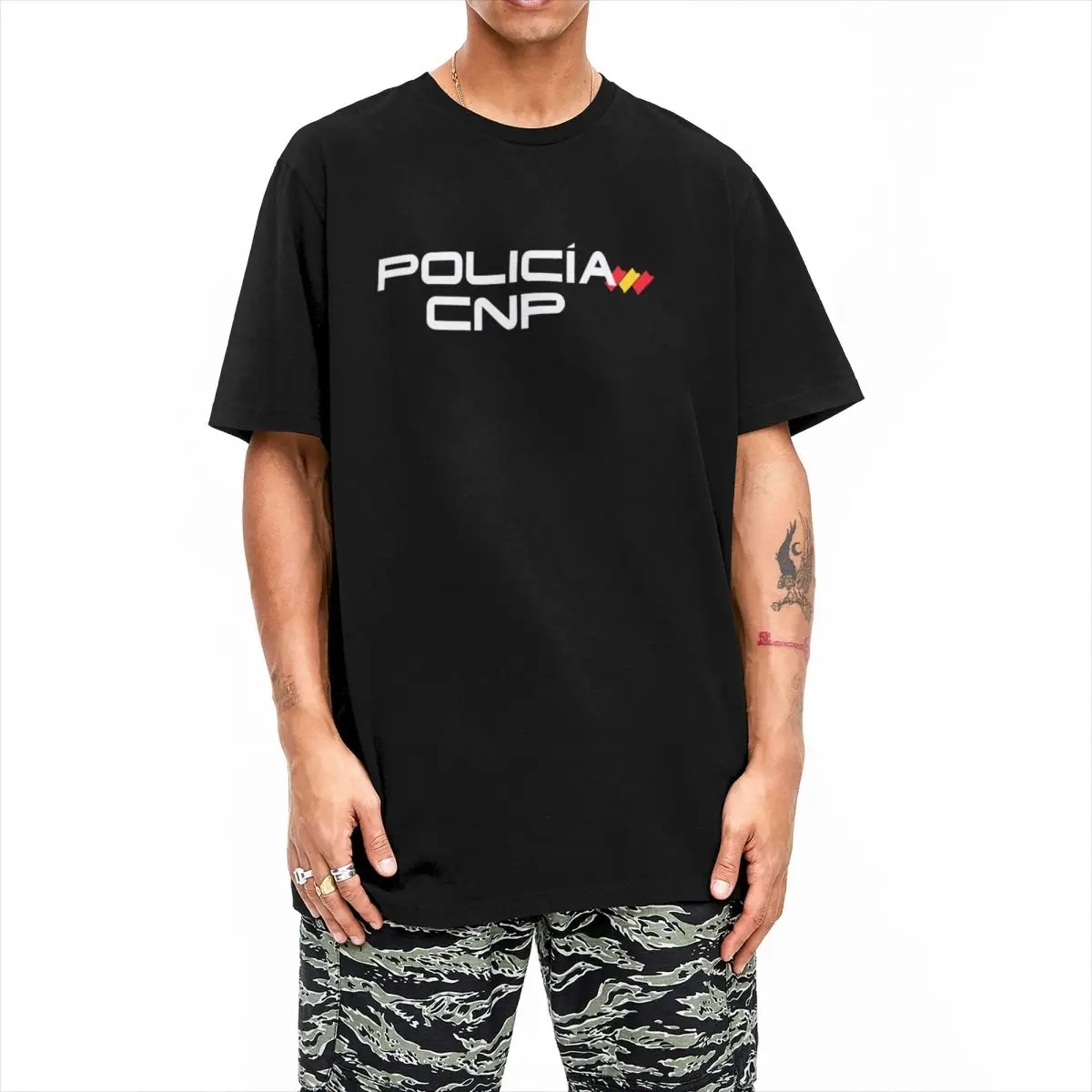 Couple T-Shirt Policia Cnp T Shirts Harajuku Spain Summer Tees Awesome Custom Logo 100 Cotton Clothing Plus Size 5XL