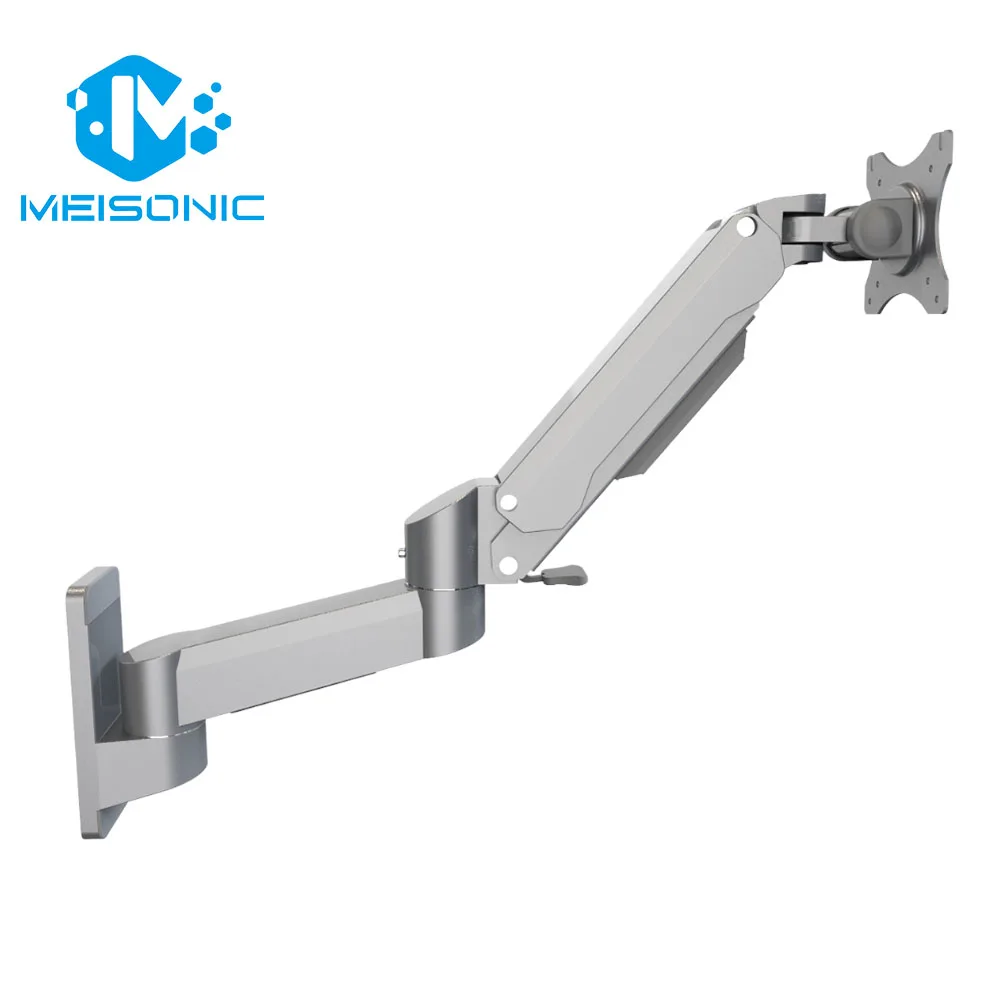 Ergonomic Aluminum Stand Dual Desktop  Arm Gas Spring Automatic Bracket Adjustable Swivel 90 Degree Tilt New Product