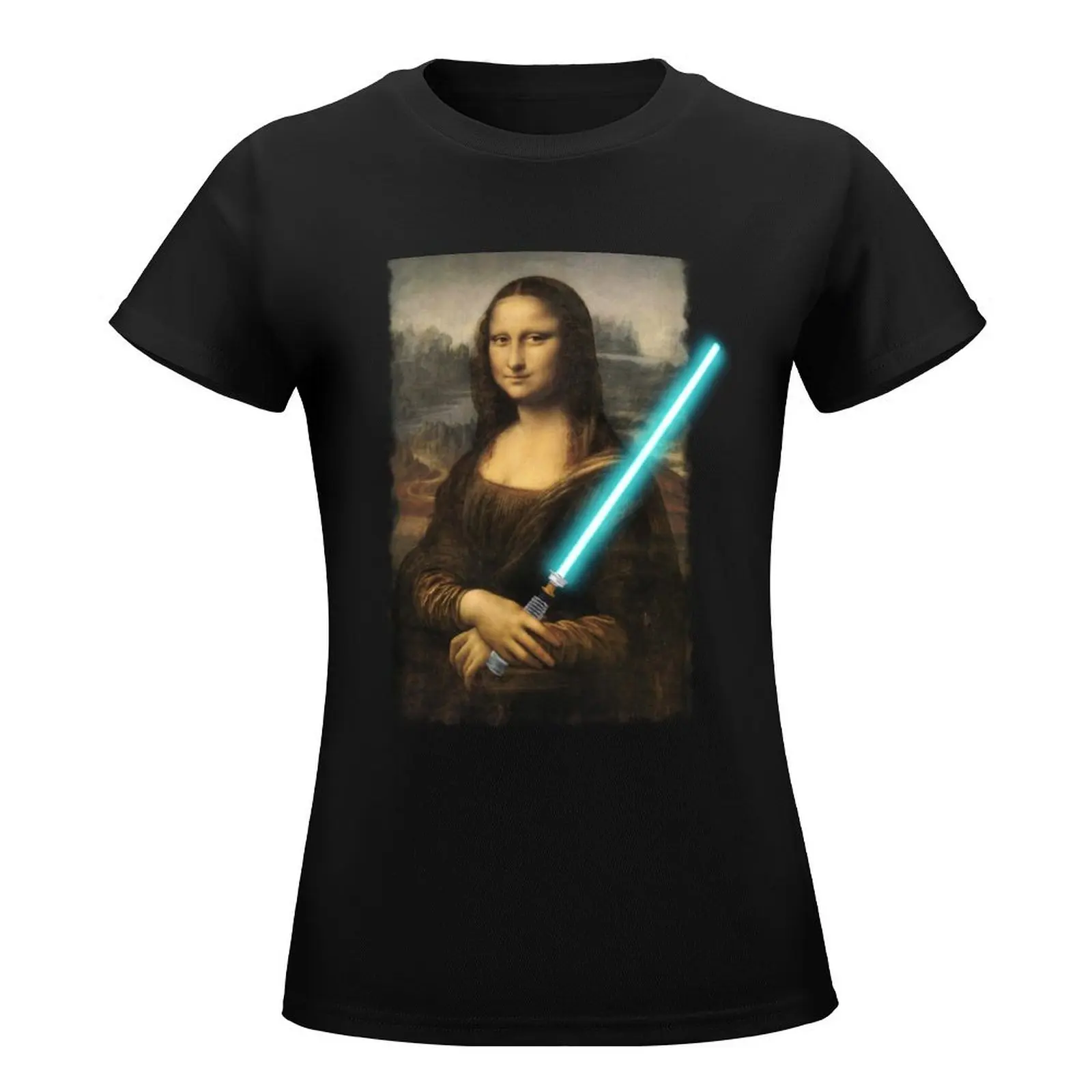 Use the force, Mona Lisa T-Shirt korean fashion heavyweights Aesthetic clothing plus size tops woman t shirt