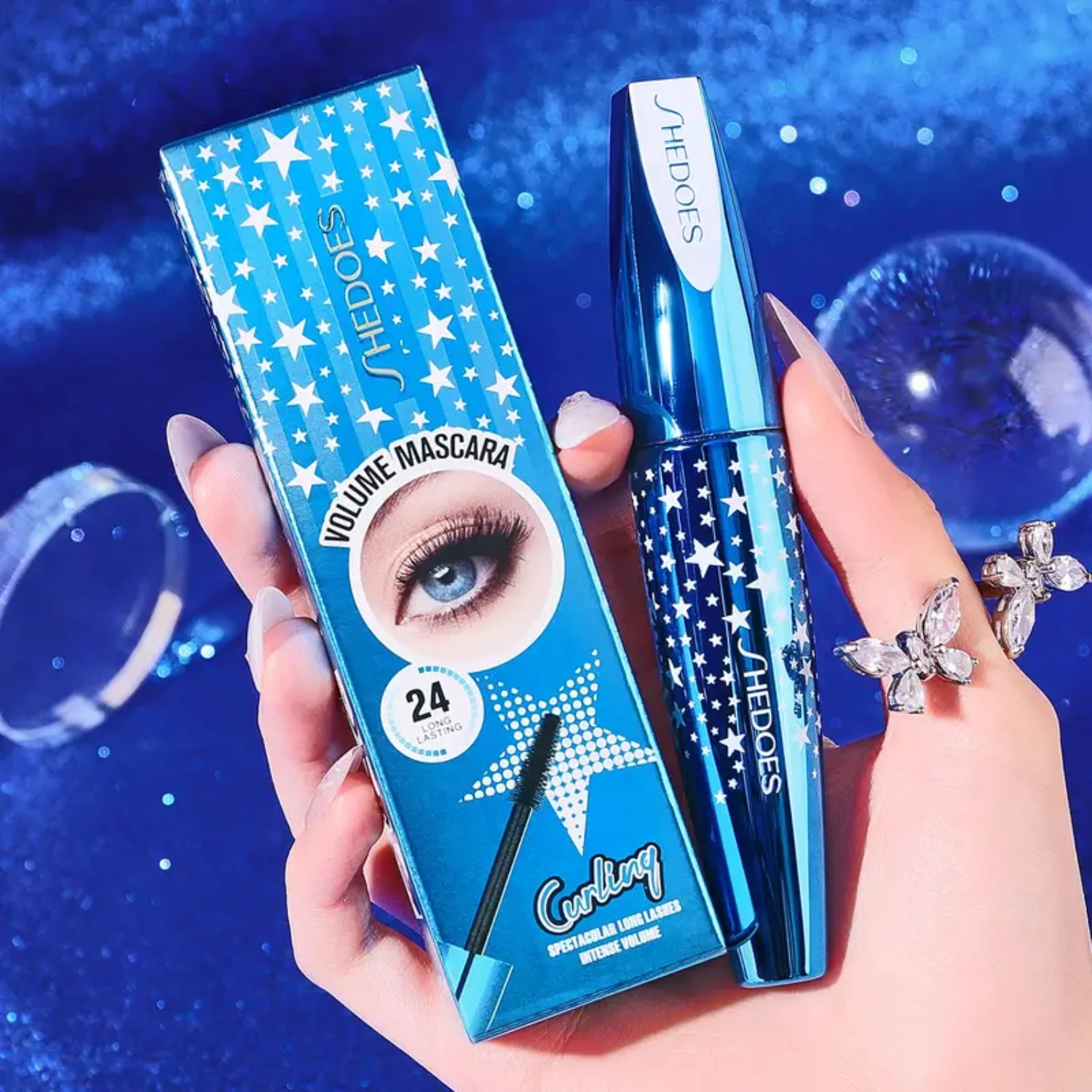 Blue Starry 4D Mascara für dicke, langanhaltende und große Augen Sheglam Make-up Envio gratis todo Brown Mascara Mascara Make-up-Set