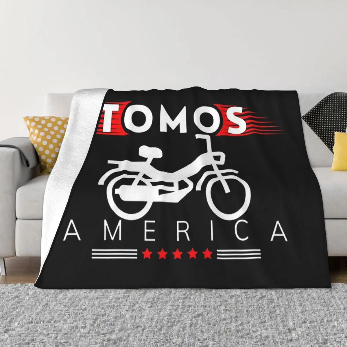 

Tomos American, Tomos Moped Blankets Soft Warm Flannel Throw Blanket Plush for Bed Living room Picnic Travel Home Sofa