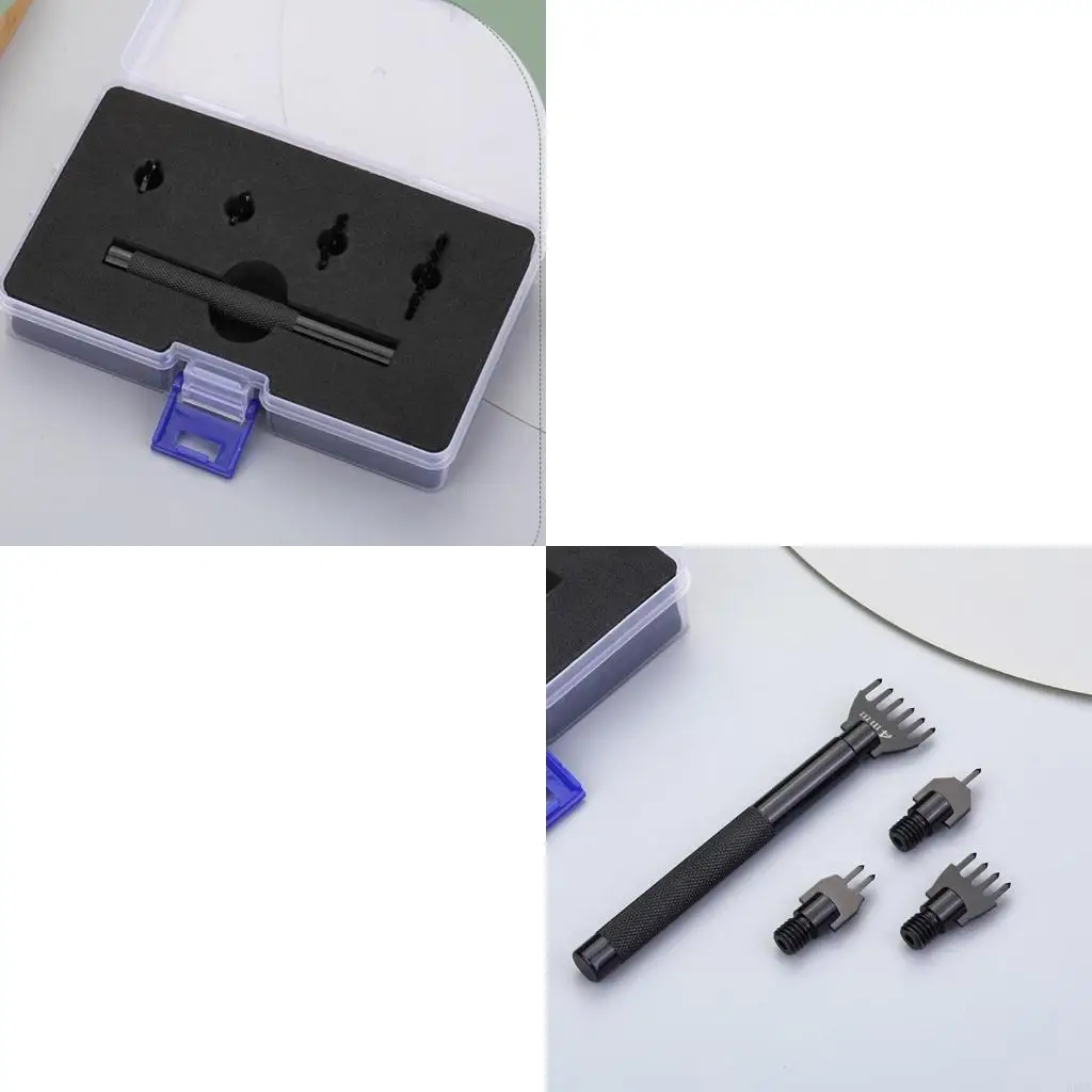 

R66A Practical 4 6 Prong 4mm Leather Tool Lacing Leather Craft Tool Leather Prong Tool Set