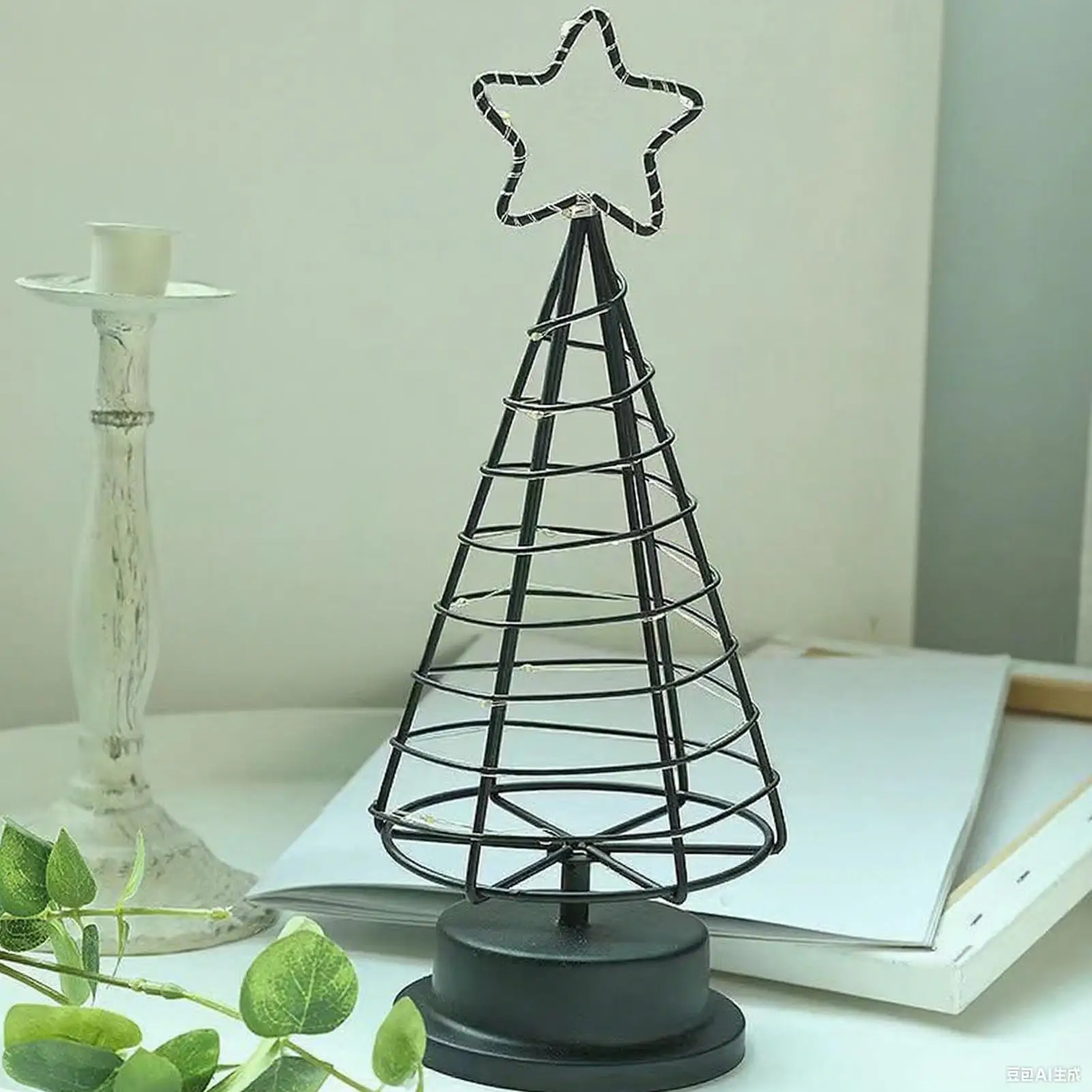 LED Christmas Tree Light Xmas Tree Desk Lamp With Star Christmas Tree Night Light For Home Celebration Holiday Party