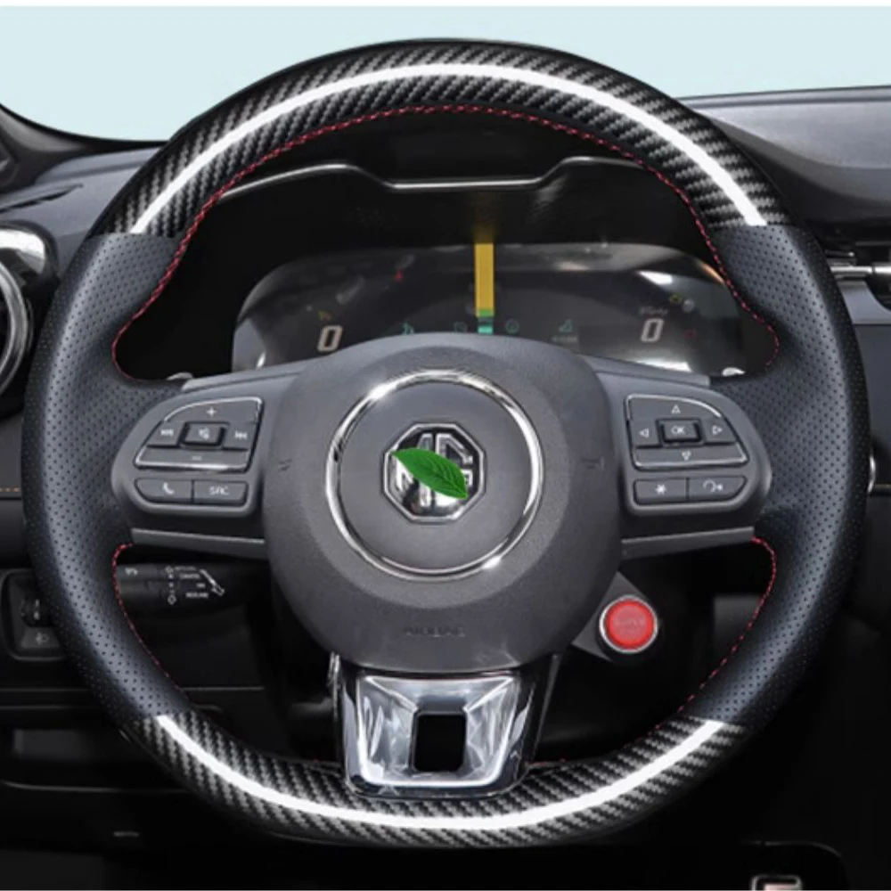 

Hand-sewn Non-slip Durable Leather Car Steering Wheel Cover Wrap for MG ZS 3 5 6 HS MG Interior Accessories