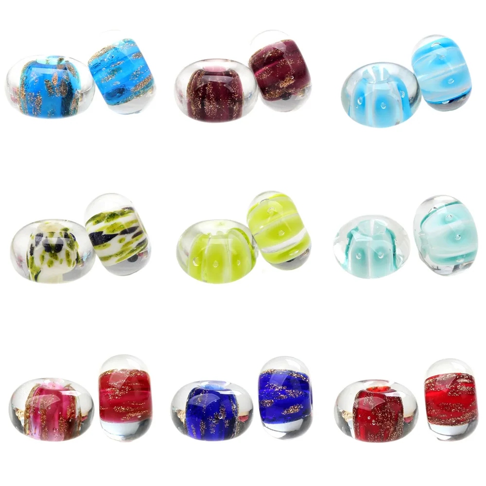 New Lamp Work Beads 2PCS/lot 15MM Round  Shape Imported Raw Materials High-quality Handmade Glass Beads DIY Jewelry Making