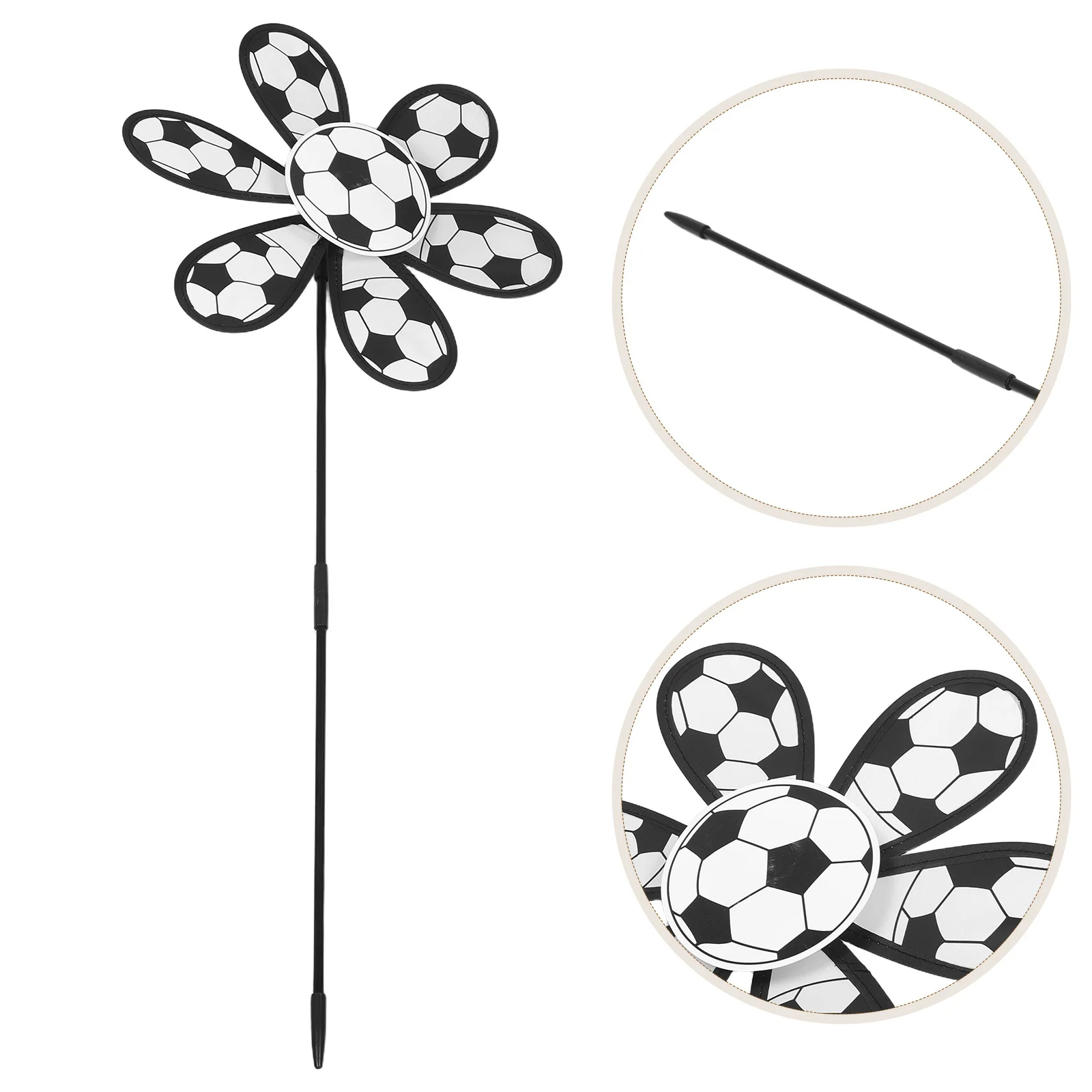 2 pçs crianças ao ar livre moinho de vento giradores de vento com estacas para crianças futebol temático catavento-jardim festa favores quintal decorativo