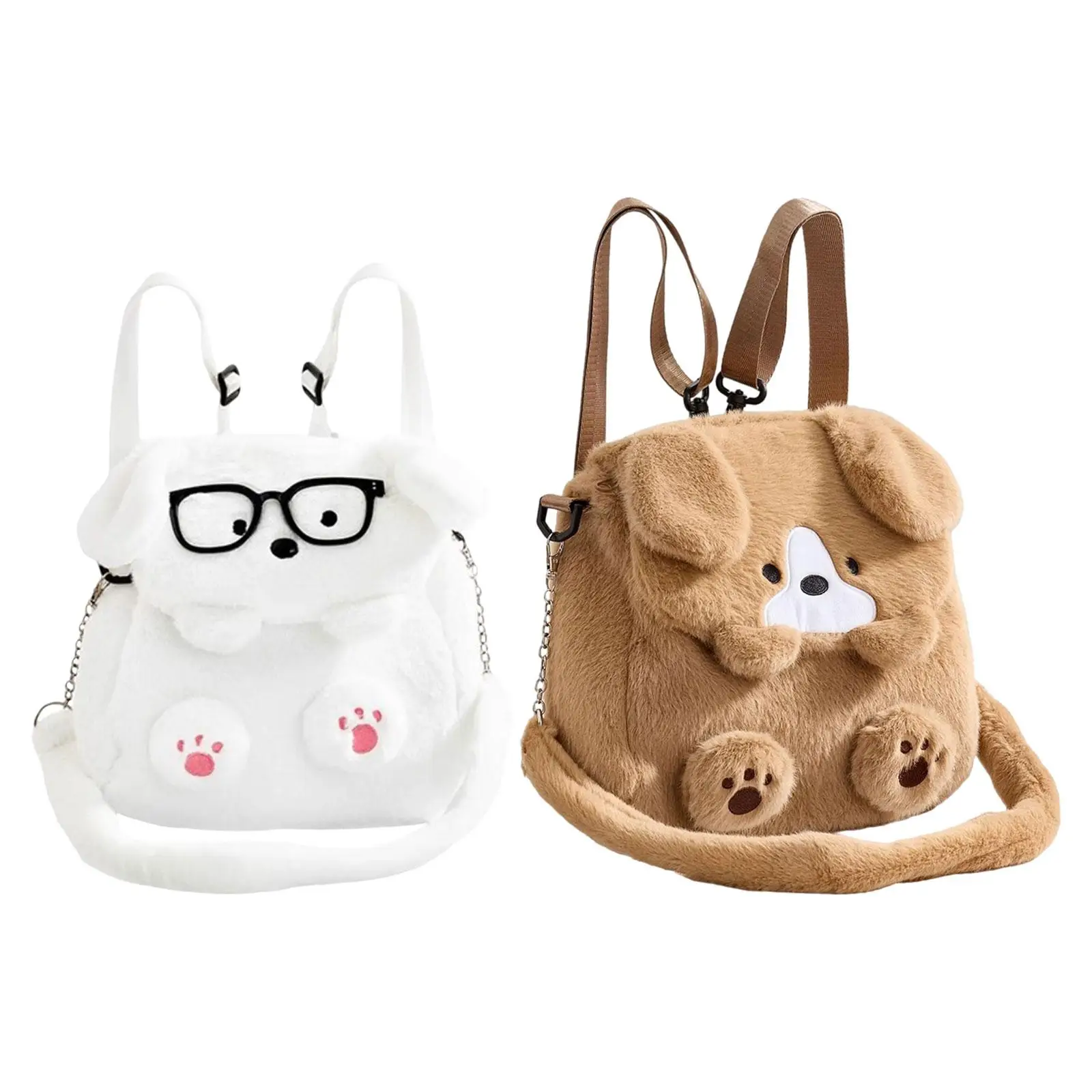 Mochila de cachorro de pelúcia leve para crianças mochila para mulheres meninas meninos adultos