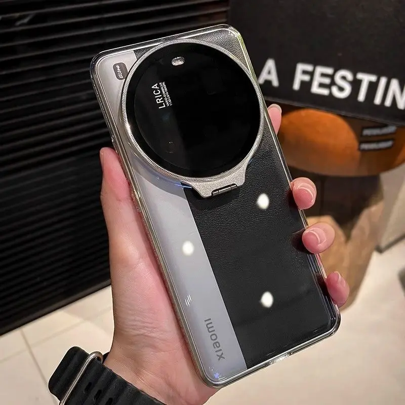 Capa para xiaomi mi 15 ultra 14 ultra moda deluxe suporte de lente capa transparente para xiaomi mi 14 ultra à prova de choque pára-choques funda