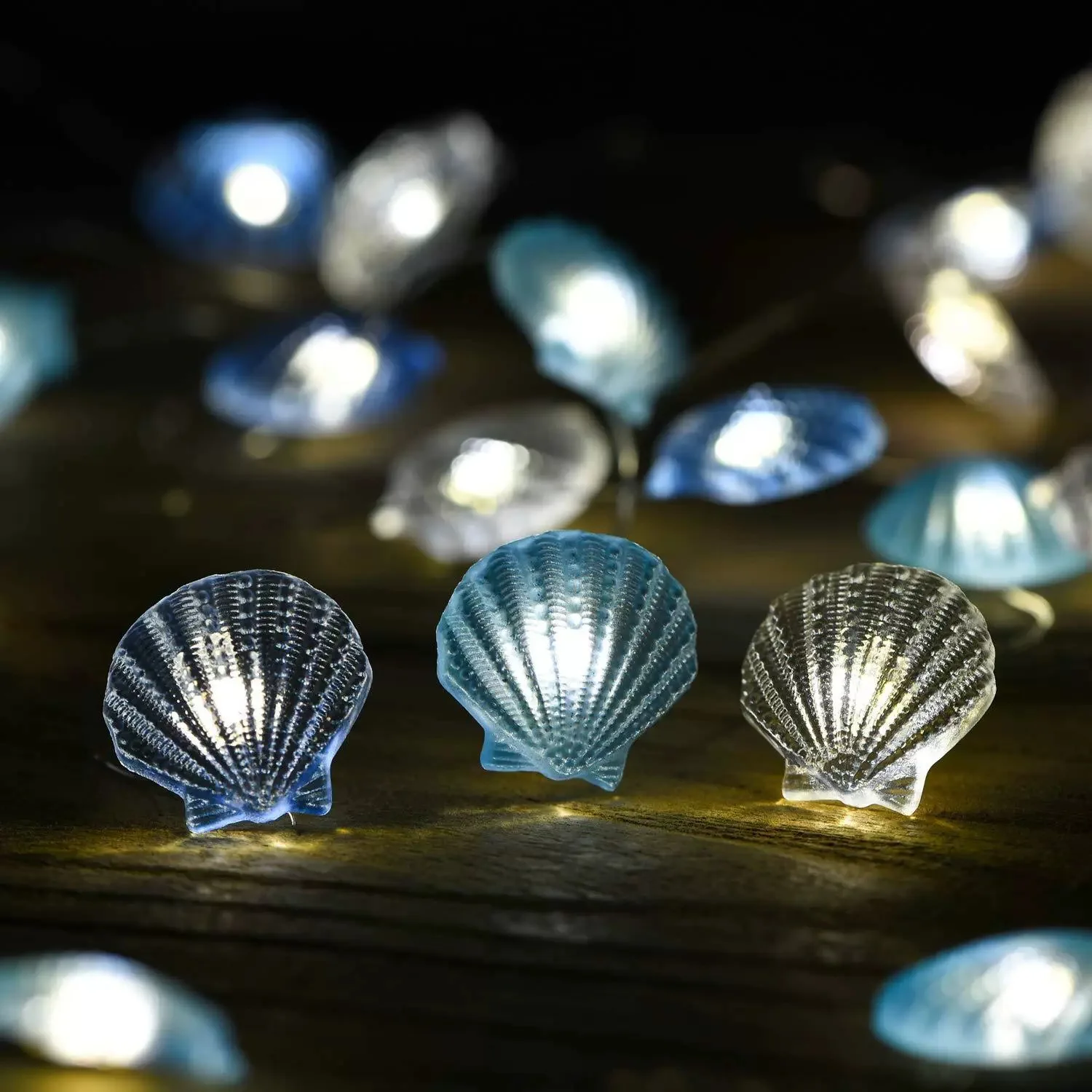 2M Ocean Theme Party Decoration Led String Lights Sea Animals Starfish Shell String Lamp Mermaid Birthday Party Decor Kids Toy