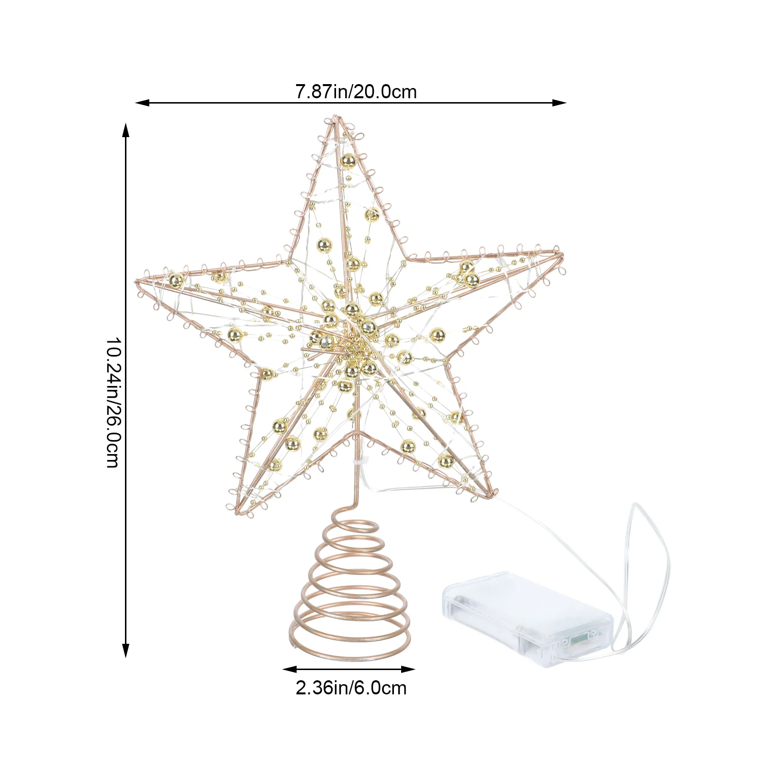 Adorno del Festival de estrellas en la parte superior del árbol, lámpara artesanal de hierro, decoración navideña, copa luminosa de árbol de Navidad