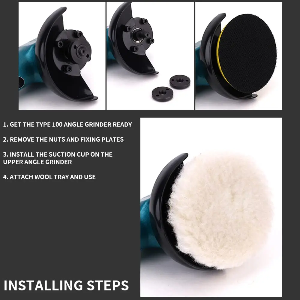 Kit di tamponi per lucidatura in lana con gancio e anello da 3 pollici 8 pezzi con supporto adattatore M10 accessorio per trapano tampone per auto con ruota di lucidatura in feltro