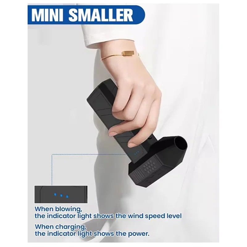 

ABUS-X3 Mini Violent Fan 110000 об/мин Электрический воздушный пылесос с 3 насадками Супер турбоструйный вентилятор Воздуходувка Инструменты для чистки клавиатуры
