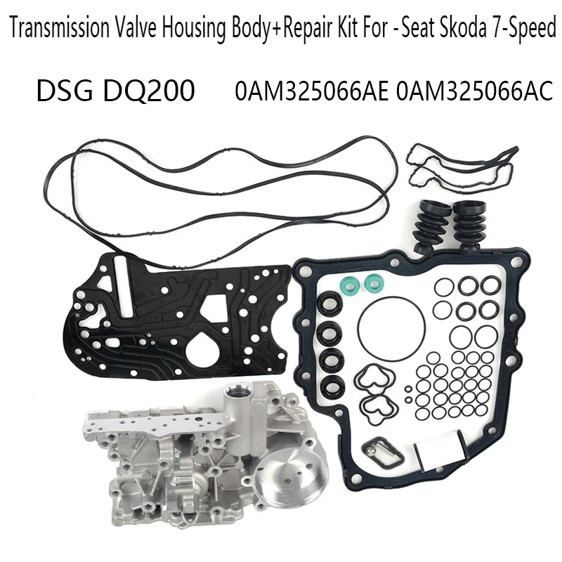 

For DSG DQ200 Gearbox Transmission Valve Housing Body+Repair Kit For - Seat Skoda 7-Speed 0AM325066AE 0AM325066AC