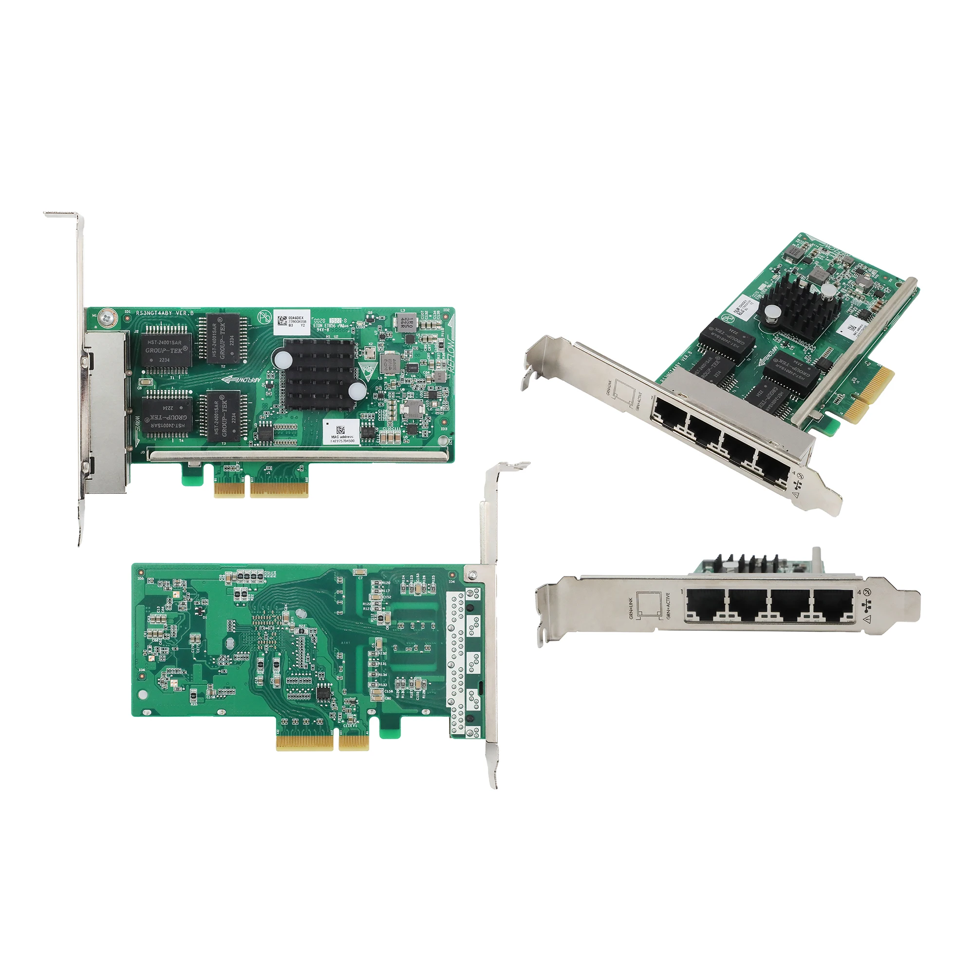 H3 C4-Port Gigabit Ethernet PCI-E server adapter network interface card