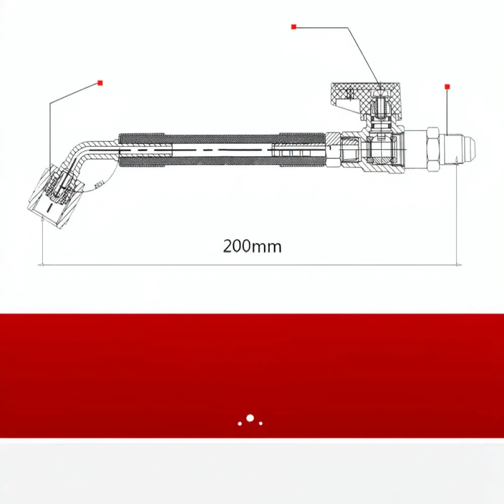 For Iniweli Refrigeration Charging Pipe 1/4 Inch SAE Female To Male Hose With Ball Valve AC Maintenance Tool