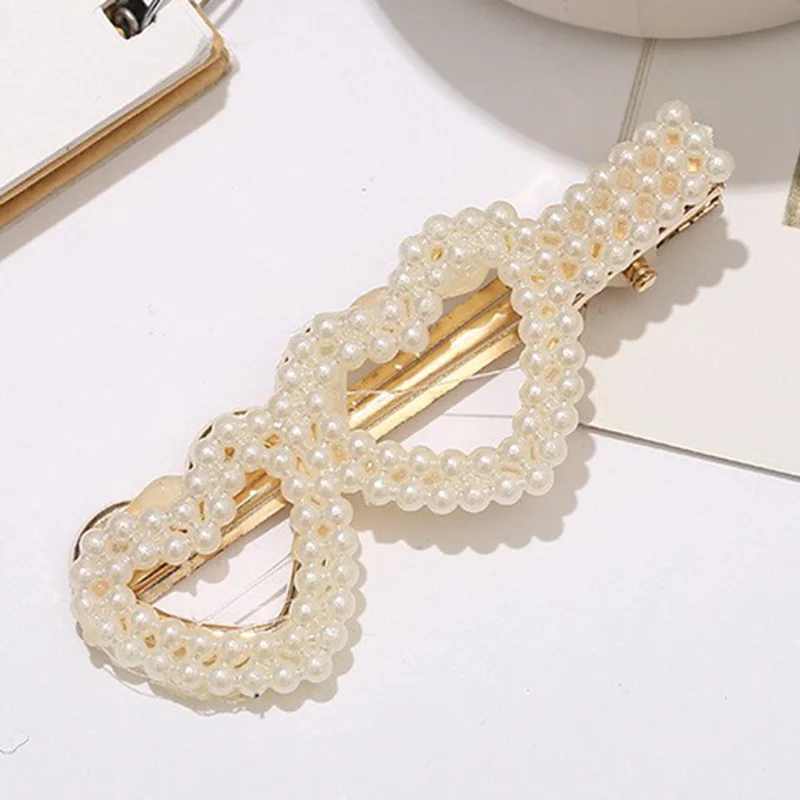 New Simulated Pearl Hair Clips For Women Hairpins Korean Girl Geometric Hair Pin Barrettes Fashion Hairgrip Hair Accessories