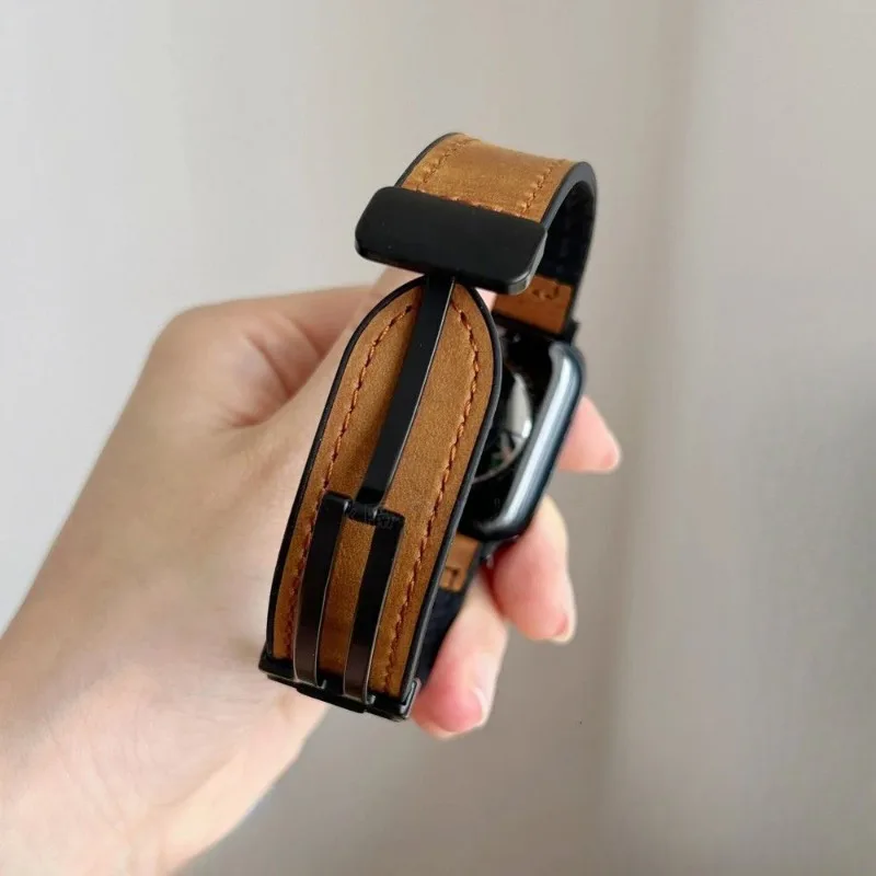 22mm Leather Strap for OnePlus Watch 2 Wear-resistant Wristband for OPPO Watch X 4 Pro Bracelet for Realme Watch 3 S Pro Bands image 4