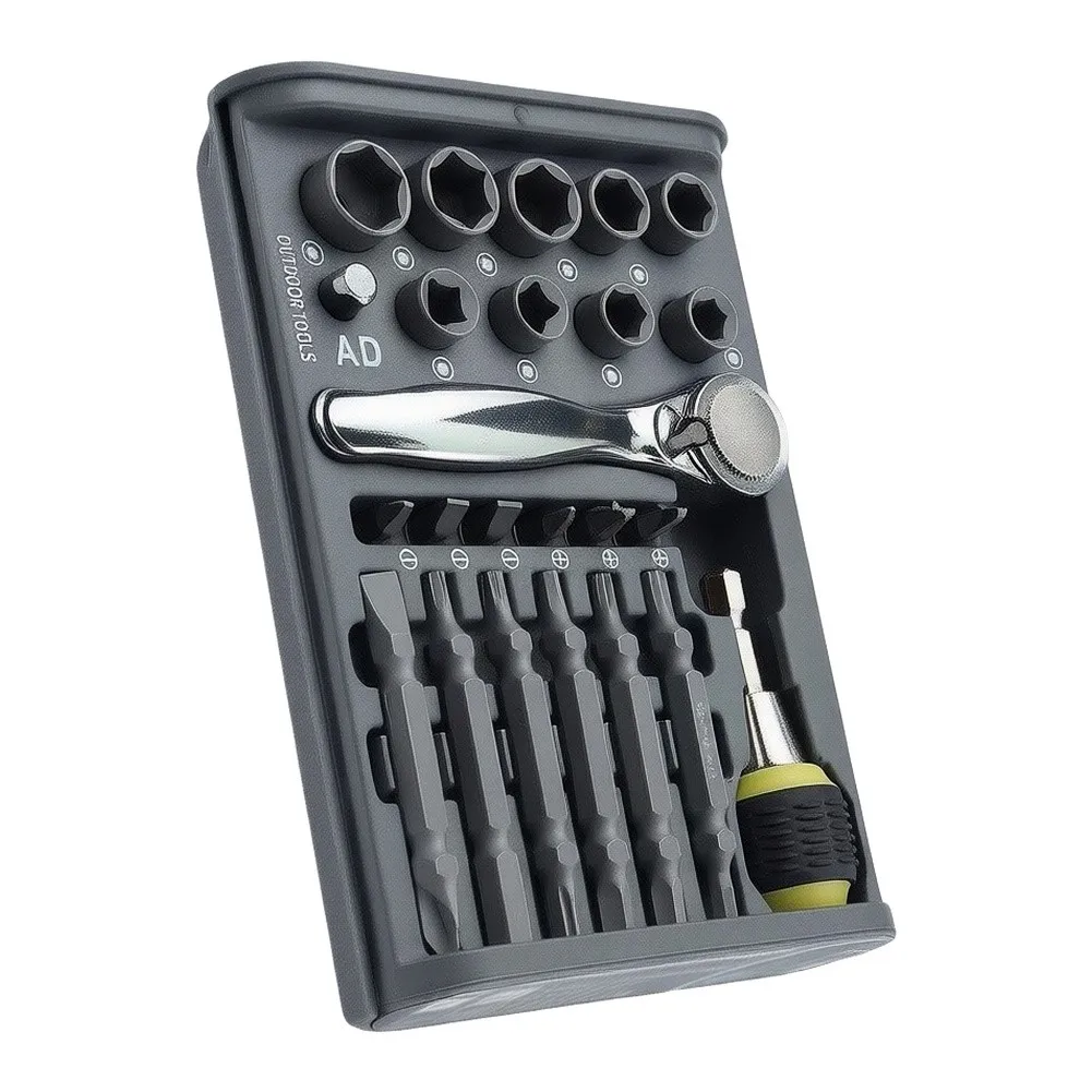 For Daily Repair Needs Magnetic Bit Driver 30-in-1 Screwdriver Set Black And Gray Long Lasting Tool Durability