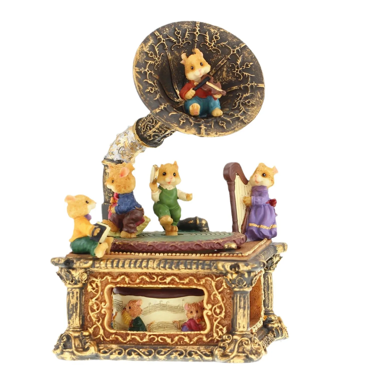 Vintage Music Box Gramophone Ornaments, Clockwork Music Boxes, Practical Birthday Gifts for Princess Girls and Girlfriends