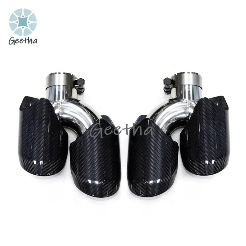 For 1 Pair Carbon Fiber Exhaust Tip for Porsche Macan 2014-2018 Exhaust Pipe Muffler Tailpipe Exhaust System Nozzle