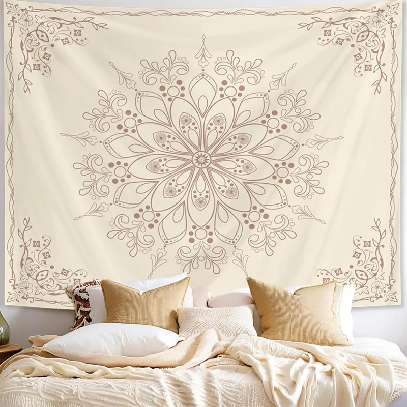 VIKAMA Floral Tapestry, Suitable For Bedroom Decoration, Wall-Mounted Design, Hippie Bohemian Art Decorative Item