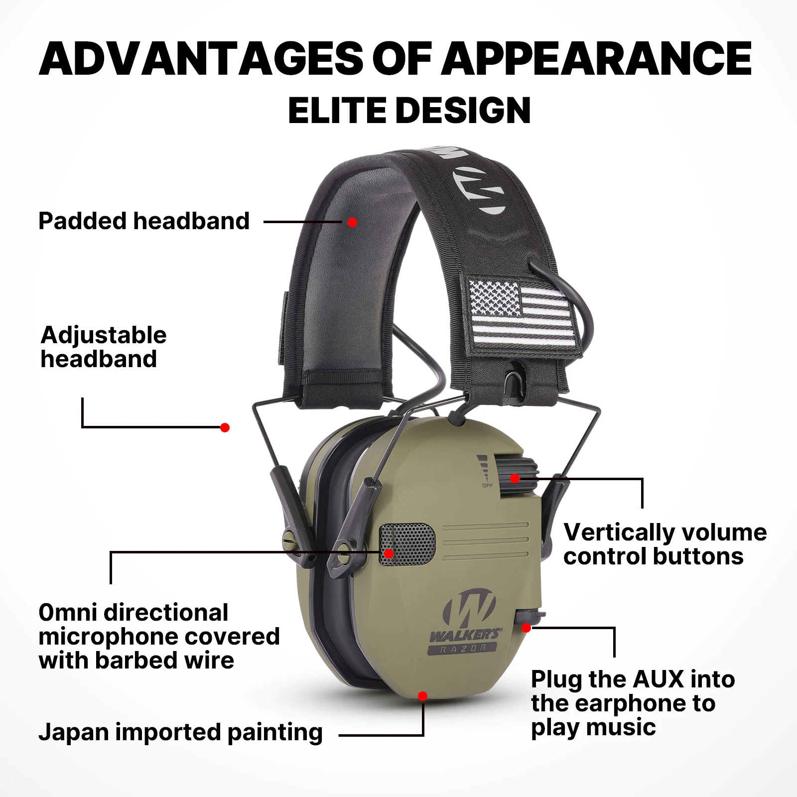 4pcs Electronic Shooting Earmuff Impact Sport Anti-noise Ear Protector Sound Amplification Tactical Hear Protective Headset