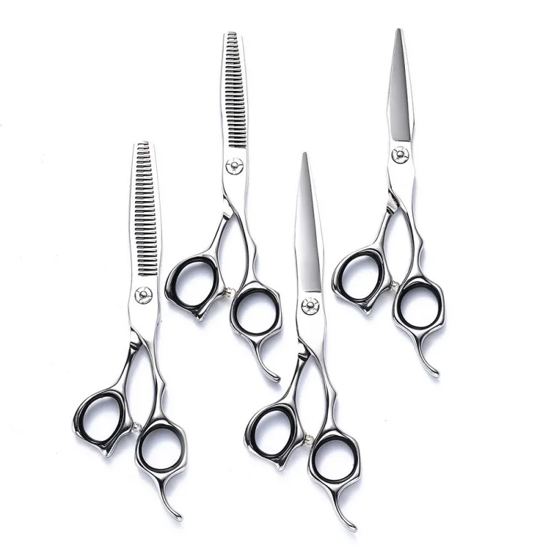 

6-Inch 440C Professional Hairdressing Scissors Set Barbers Salon Use Flat Cutting Tooth Thinning Scissors Kit