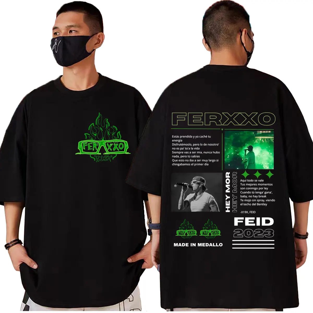 

Rapper Feid Ferxxo Tour Merch T-shirt Harajuku Hip Hop Short Sleeve T-shirts Men Women Clothing High Quality Fashion T Shirts